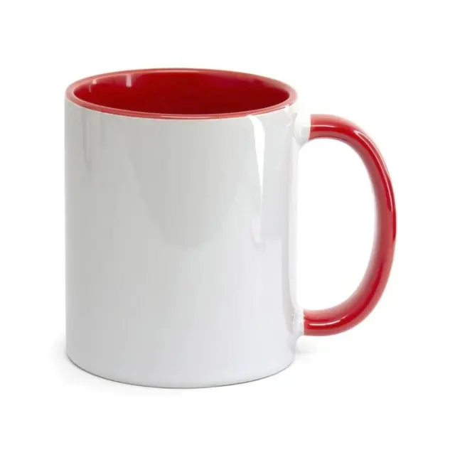 Caneca porcelana interior e alça coloridos - 325 ml
