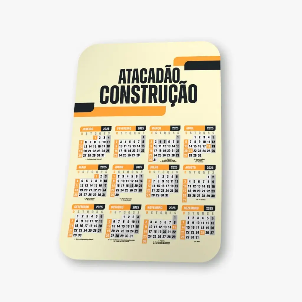 Calendários de bolso só frente (200 und)