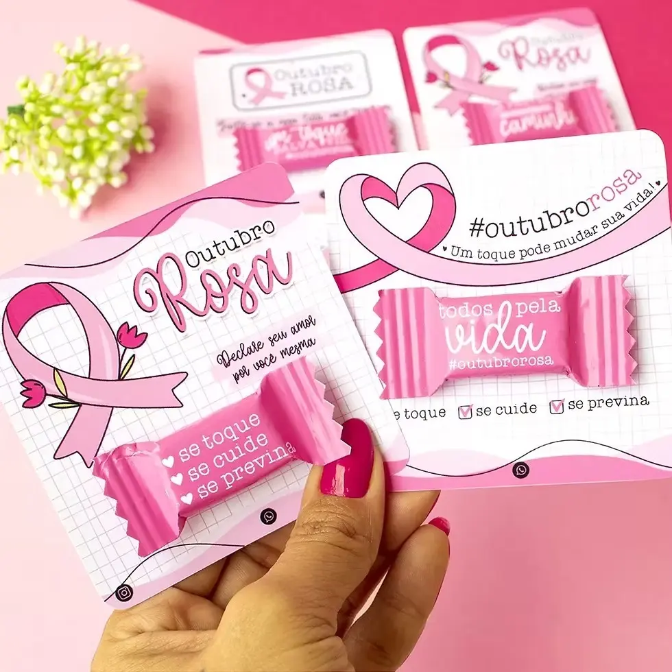 Card com bala embalada