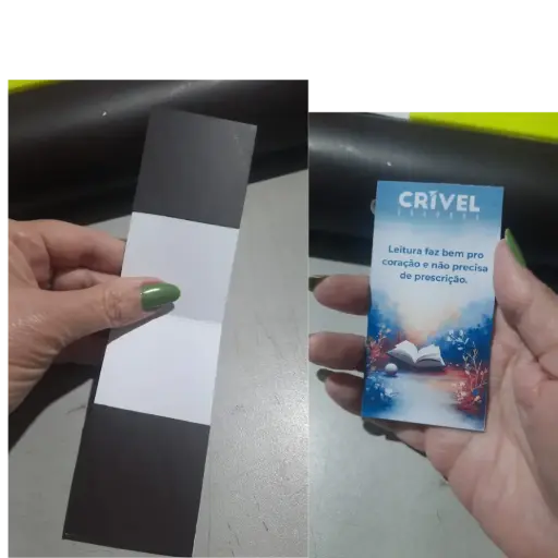 Marcador de página magnético duplo, cantos arredondados e manta parcial